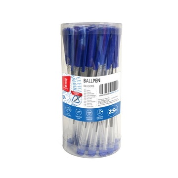 Długopis biurowy 1 mm MemoBe niebieski Tuba 25 szt