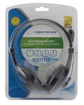 НАУШНИКИ ESPERANZA С МИКРОФОНОМ ПЕТУХ СИНИЕ