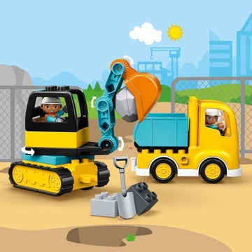 LEGO Duplo Самосвал и гусеничный экскаватор Строительство Большие Кирпичи 2+