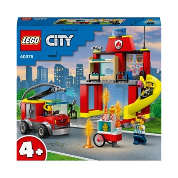 LEGO City 60375 Пожарная часть Пожарная часть и пожарная машина тушат пожар