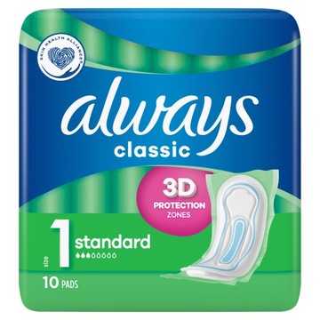 PODPASKI ALWAYS CLASSIC 1 STANDARD BEZ SKRZYDEŁEK 10 SZT.