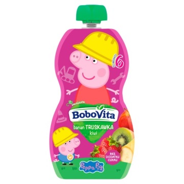 BoboVita Пюре банан полуниця ківі для дітей по 6 місяця, 100 г