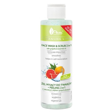 AVA żel peeling myjący do twarzy 2w1 grejpfrut