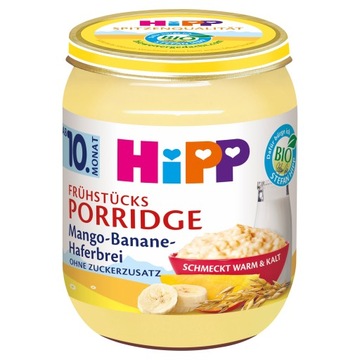 HIPP BIO Deserek Owsianka na mleku z Mango i Bananami 10m+ 160g