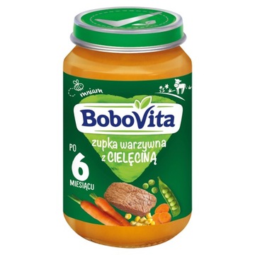 BOBOVITA OBIADEK ZUPKA WARZYWNA Z CIELĘCINĄ DLA NIEMOWLĄT PO 6M 190G