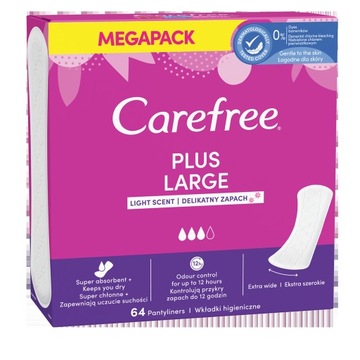 Carefree Plus Large wkładki higieniczne Light Scent 64szt.