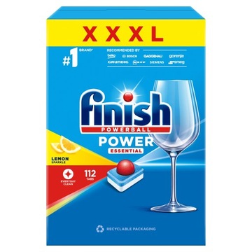 FINISH Kapsułki Do Zmywarki POWER ESSENTIAL POWERBALL 112 sztuk LEMON