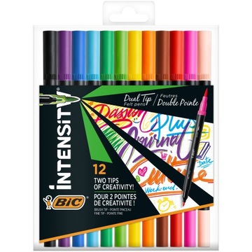 BIC Flamastry 12kol Intensity Dual Tip Etui