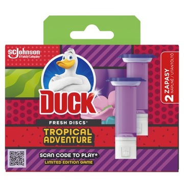 DUCK FRESH DISCS TROPICAL ADVENTURE PODWÓJNY ZAPAS KRĄŻKÓW DO WC 12SZT 72ML