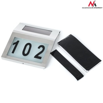 Солнечная светодиодная лампа с подсветкой номера дома из металла