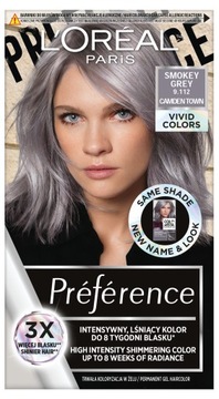 LOREAL Preference Vivid Colors 9.112 Smokey Grey Farba do Włosów Szara