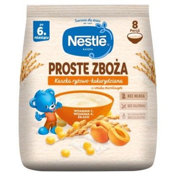 Nestlé Кашка рисово-кукурудзяна зі смаком абрикосовим 144 г (Уцінка)