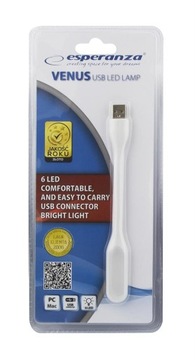 EA147W USB LED лампа для ноутбука, белая Esperanza