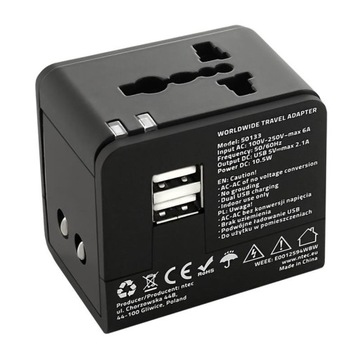 Дорожный адаптер USB-адаптер США/Великобритании, 5 В, 10,5 Вт