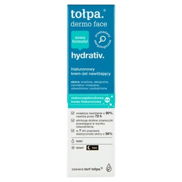 TOŁPA Lekki hialuronowy krem-żel nawilżający na dzień na noc Hydrativ 40 ml