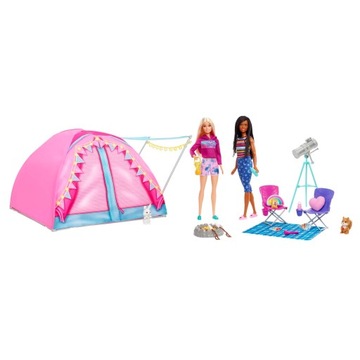 Barbie Zestaw Kempingowy namiot + 2 lalki HGC18