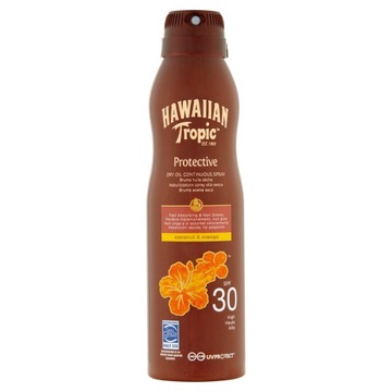 Hawaiian Tropic Защитное сухое солнцезащитное масло-спрей SPF 30