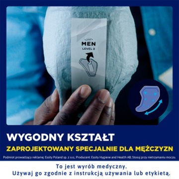 Урологические вкладыши от недержания TENA Men Level 3 для мужчин