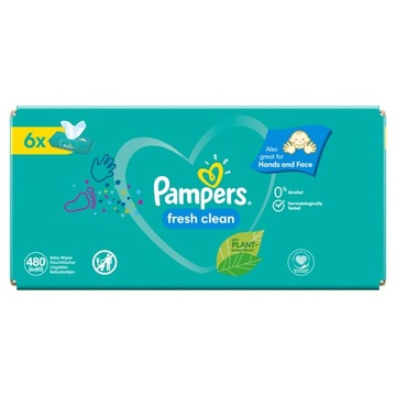 САЛФЕТКИ PAMPERS FRESH CLEAN 480 ШТ 6x80