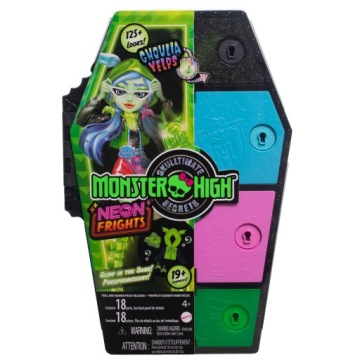 LALKA MONSTER HIGH GHOULIA YELPS + akcesoria HNF81 seria neonowa