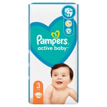 Подгузники Pampers active baby, размер 3, 6-10 кг, 54 шт.