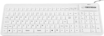 EK126W ПРОВОДНАЯ СТАНДАРТНАЯ СИЛИКОНОВАЯ КЛАВИАТУРА USB/OTG БЕЛАЯ
