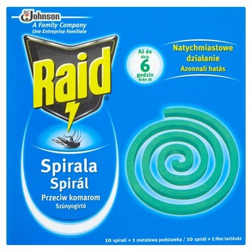 Raid spirala przeciw komarom 10 sztuk