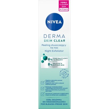 NIVEA Derma Skin Clear Отшелушивающий ночной пилинг, 40 мл