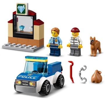 LEGO CITY 60241 Полицейская машина Полицейский отряд с собакой-ограбителем Сумка с кубиками 4+
