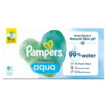 PAMPERS AQUA HARMONIE WIPES ВЛАЖНЫЕ САЛФЕТКИ 9х48=432 ШТ.