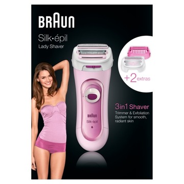 Różowa golarka damska Braun Silk-epil 5-360 przewodowa trymer peeling 3w1