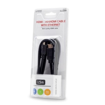 SAVIO CL-09 КАБЕЛЬ HDMI-miniHDMI 1,5 м черный