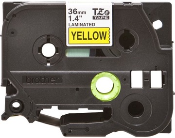Taśma Brother TZe-661 36mm czarny na żółtym