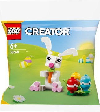 LEGO 30668 Creator - Пасхальный кролик с разноцветными пасхальными яйцами БЕЛЫЙ