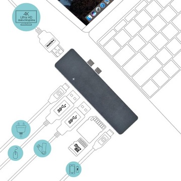 Металлическая ДОК-СТАНЦИЯ i-tec USB-C для MacBook Pro
