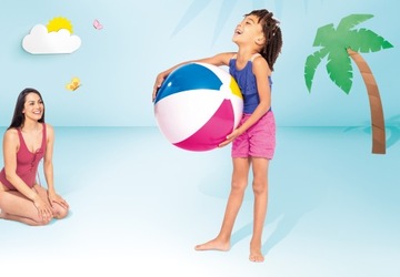 PIŁKA PLAŻOWA dmuchana INTEX 61cm dzieci basen