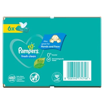 САЛФЕТКИ PAMPERS FRESH CLEAN 480 ШТ 6x80
