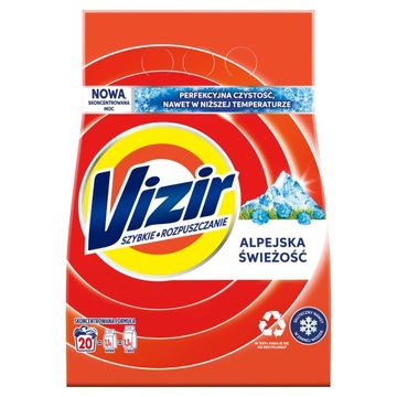VIZIR Alpejska Świeżość Proszek do prania białego 1,1 kg 20 prań