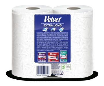 БАРХАТНЫЕ БУМАЖНЫЕ ПОЛОТЕНЦА, БЕЛАЯ ЦЕЛЛЮЛОЗА 2 ШТ.