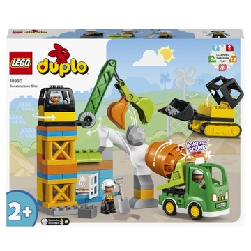 Большой LEGO Duplo Bricks Строительная площадка Кран Автобетоносмеситель 3 Фигурки 10990