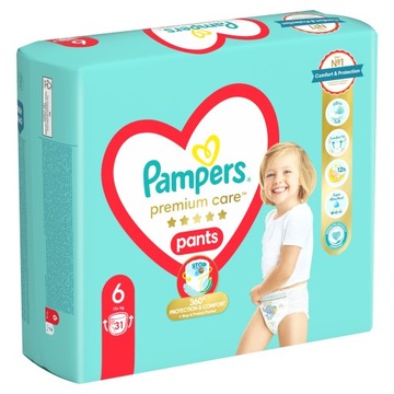 2 x Pieluchomajtki Pampers Premium Care Rozmiar 6 31 szt.