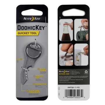 Брелок Nite Ize, микроинструмент DoohicKey QuickKey, нержавеющая сталь