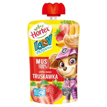 12 шт. 100 г HORTEX LEON пюре банан полуниця Упаковка