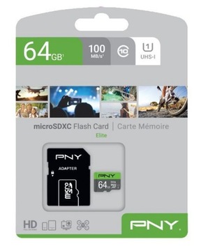 Карта памяти MicroSDXC Elite 64 ГБ P-SDUX64U185GW-