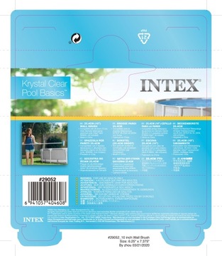 Щетка для чистки бассейна 254 мм Intex 29052