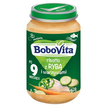 BOBOVITA OBIADEK DLA NIEMOWLĄT RISOTTO Z RYBĄ I WARZYWAMI PO 9 M 190G