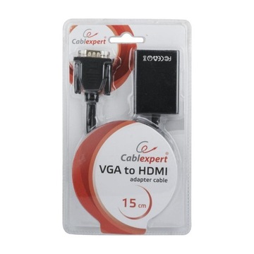 GEMBIRD Конвертер VGA в HDMI 15 см, черный