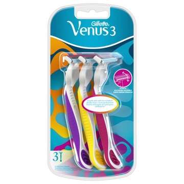 Gillette Venus 3 Maszynki jednorazowe dla kobiet, 3 sztuki