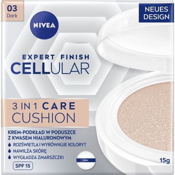 Nivea Expert Finish Cellular 03 Dark podkład do twarzy 15 ml SPF 11-20f