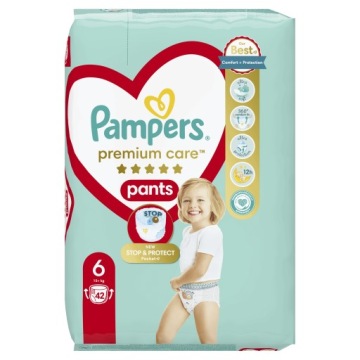 Pampers Premium Care Штани Розмір 6, 13 кг-19 кг, 2x42 шт. Трусики-підгузки